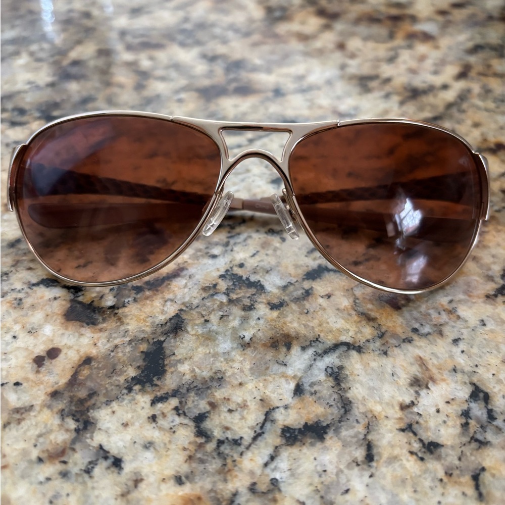 Oakley Gold Aviator Sunglasses with Brown Lenses